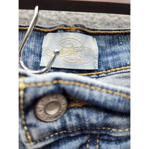 Levis Womens Denim Mid-Length Jeans Shorts Blue Casual Wear - Picture 2 of 9